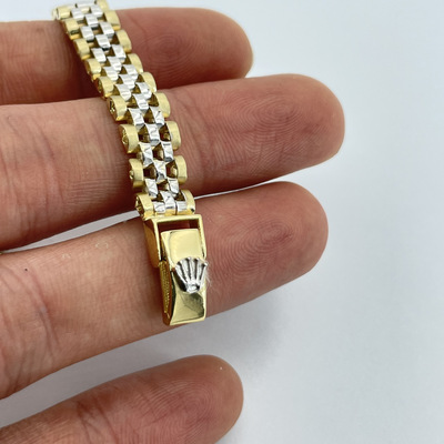 دستبند طلا رولکس زرد و سفید Rolex ۱۸۹۱