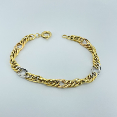 دستبند طلا اکسترا اصل زرد و سفید ۱۸۹۶