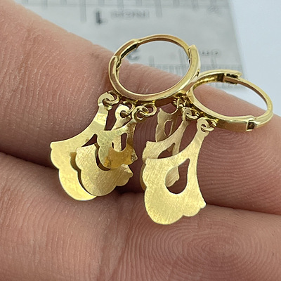 گوشواره روکو اسلیمی طلا کد ۱۸۹۸