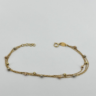 دستبند البرنادو سه رج طلا کد ۲۳۳۲